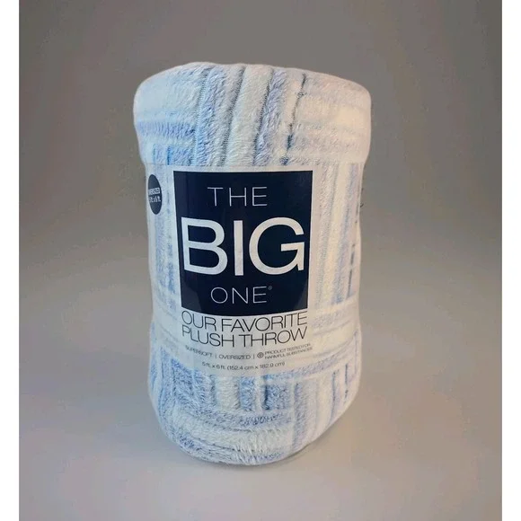 The Big One Oversized Plush Throw Blue‎ Weave 6'x5' *NEW*