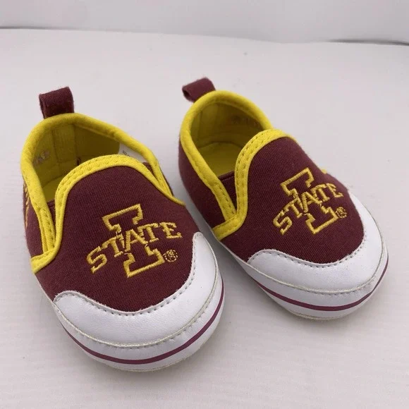 Iowa State‎ NCAA Baby Slip On Shoes Sneakers Size Prewalk 3 Maroon Gold