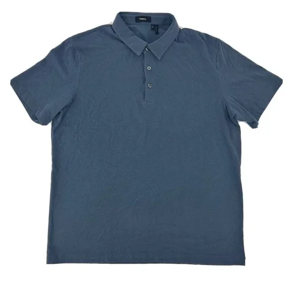 Theory Bron B Cardasis‎ Shirt Men’s Short Sleeve Polo Bluish Gray XL