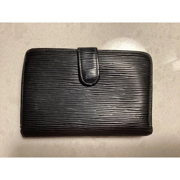 Louis Vuitton Epi Leather Bifold Wallet Coin‎ Purse Black