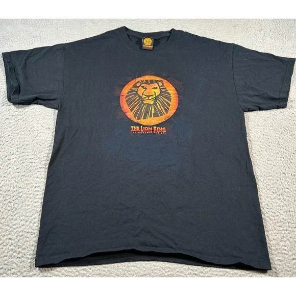 Vnitage Disney The Lion King Shirt Mens Large Black Graphic Broadway Musical Tee