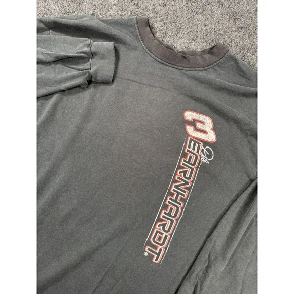 VTG Dale Earnhardt NASCAR Long Sleeve T Shirt XL Black Distressed Racing Tee