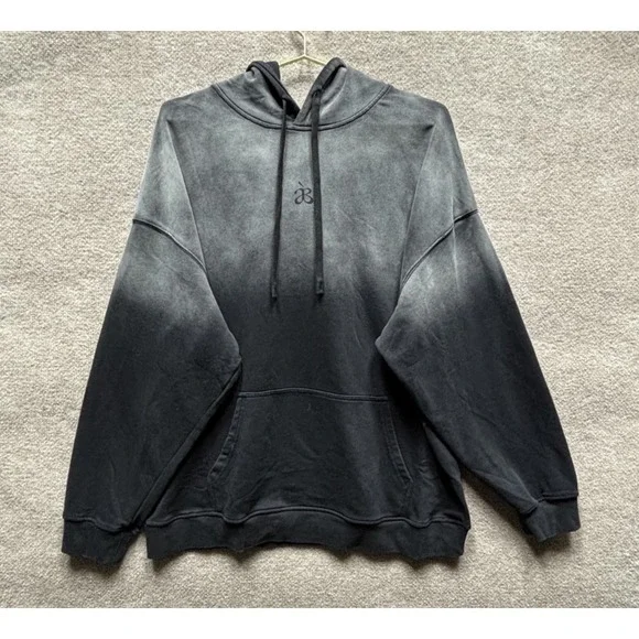 Aelfric Eden Oversized Hoodie Mens XL Gray Ombre Hoody NEW NWT