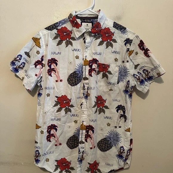 Cactus Man Hawaii Print Men's Shirt Slim Fit Men’s Small