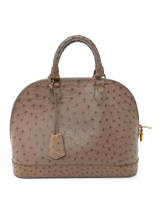 Louis Vuitton Ostrich Alma Pm Gris #291072L39B