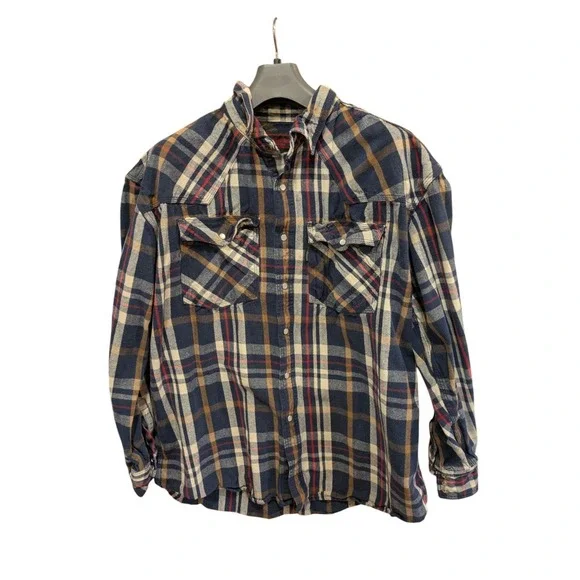 Five Brother Mens  Button ‎ Long Sleeve Heavy Weight  Flannel Plaid 2XL/XL
