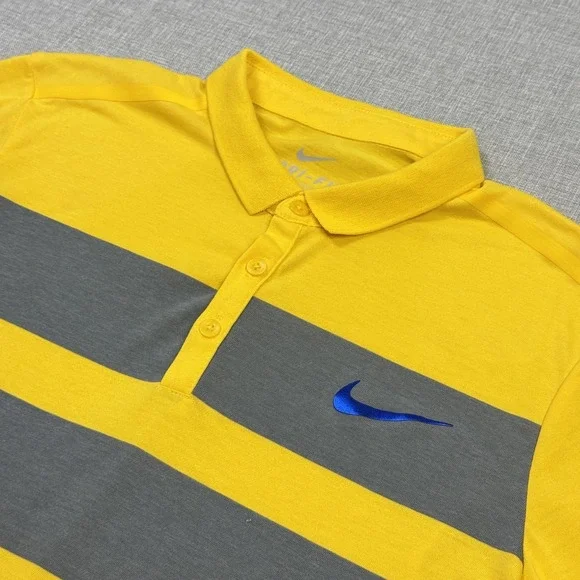 Nike Court Advantage Tennis Dri-FIT Polo Shirt Mens Medium Yellow Performance
