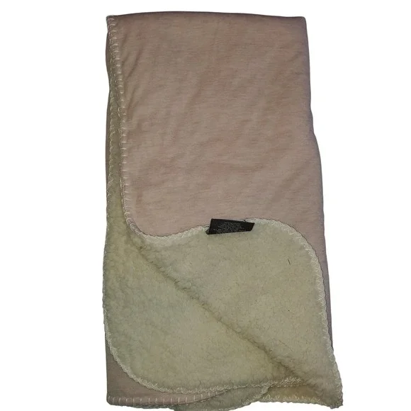 Cozy Sherpa Lined Baby Blanket Soft Pink‎ Fleece Nursery amari baby