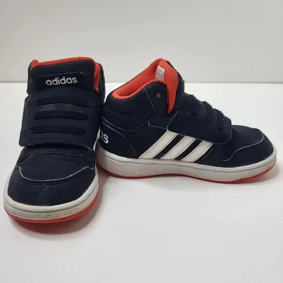 ADIDAS KIDS BLACK/WHITE HOOK & LOOP PBB 698007 SNEAKERS TODDLER‎ SIZE 8K