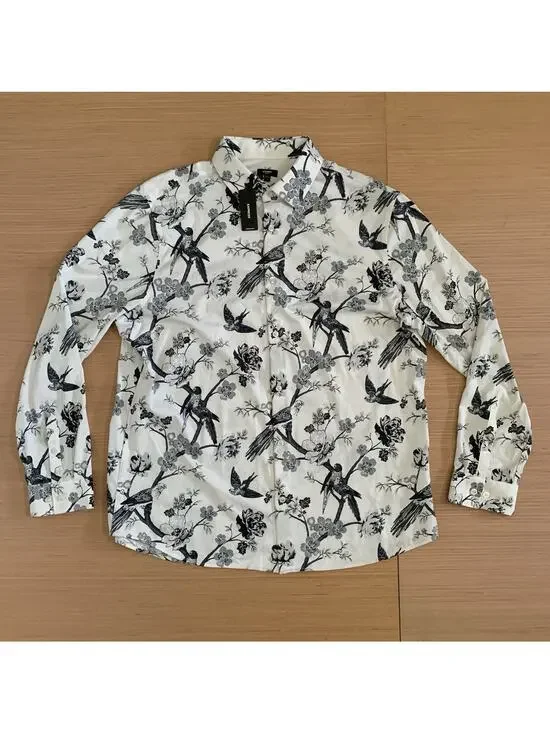 Express Men's Size XL Slim 1MX Floral Button Up Long Sleeve Shirt Brand New