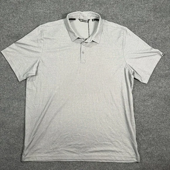 NWT TravisMathew Oceanside Heather Polo Shirt Men's Size 3XL Grey Pima Blend