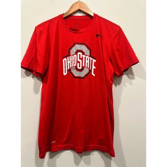 Nike Ohio State Buckeyes Dri-FIT T-Shirt Mens Medium Red Graphic Short Sleeve
