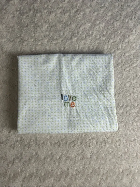 Just One You by Carter's Love Me Baby Receiving Blanket Flannel Green White Dots