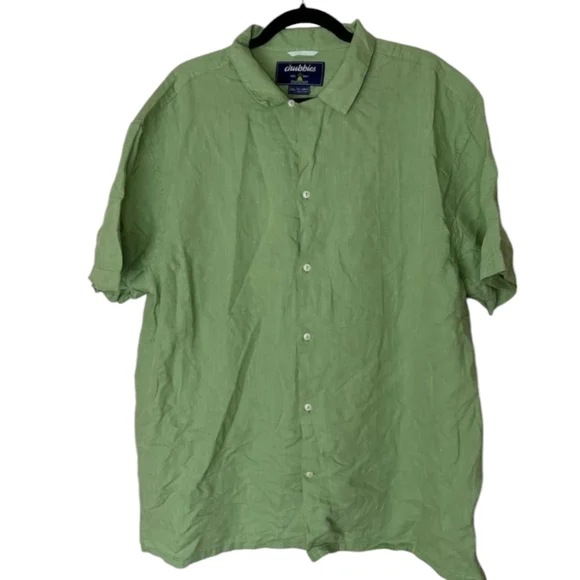 NWT Chubbies The Green Lagoon Linen Sunday Shirt Size M
