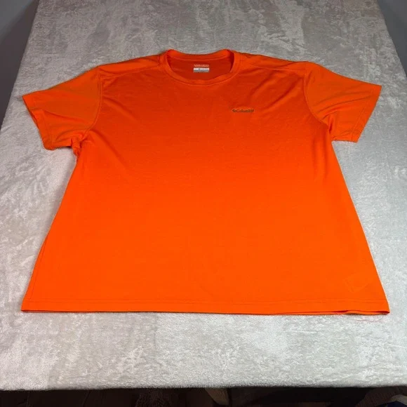 Columbia Omni-Wick Orange Performance T-Shirt Mens 4X Big and Tall Short Sleeve