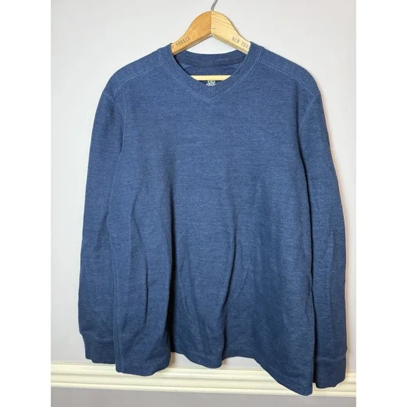 Faded Glory‎  Long Sleeve Shirt v neck Large blue