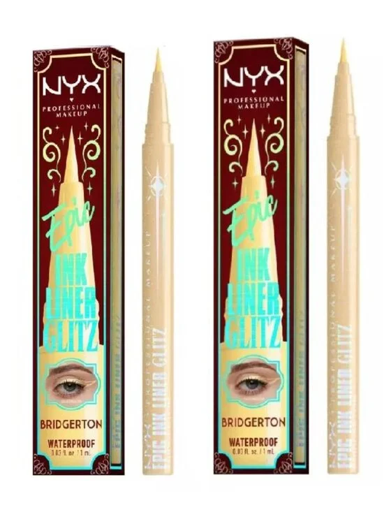 NYX Professional Makeup Bridgerton Royal Epic Ink Liner Glitzed in Gold Set of 2