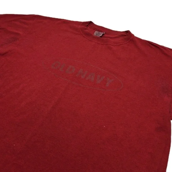 Vintage Old Navy Shirt Mens Large Red Short Sleeve Y2K Faded‎ Essential 90s