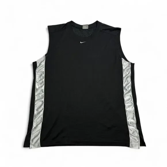 Nike Black Mesh Sleeveless Athletic Shirt Men Large