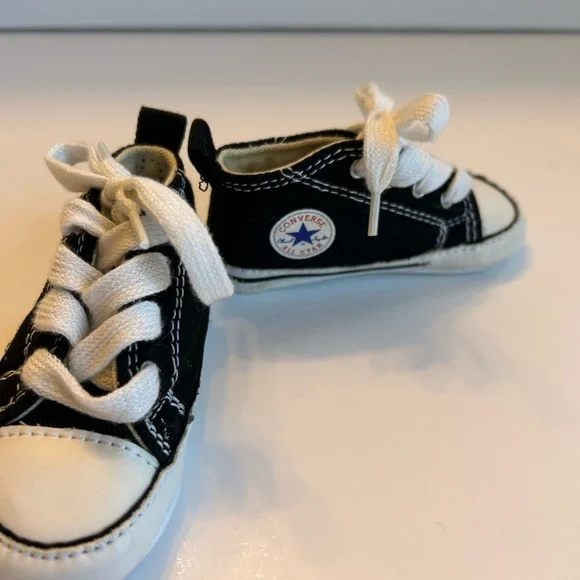 NWOT Converse Infant Black Soft Sole Sneakers, Sz. 3