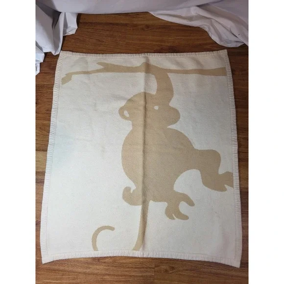 Bocasa‎ 100% Organic Cotton Monkey Baby Blanket