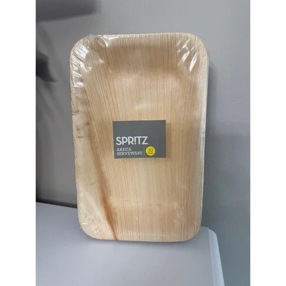 Spritz Areca Serveware Trays Unisex 10ct Natural Palm Leaf Compostable NWT
