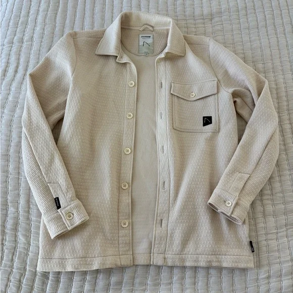 Chasin’ Flint Quilt Button Down Shirt‎ Off White Mens Size Medium