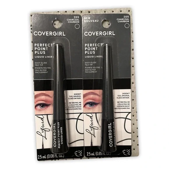 Covergirl Perfect Point Plus Liquid Liner, 205 Charcoal,‎ Pack Of 2