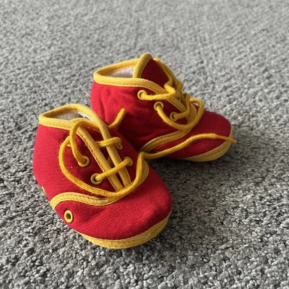 Vintage Baby Gap Y2K Color block Soft Tennis Shoes. Size 2. Red.‎ Infant Cloth.