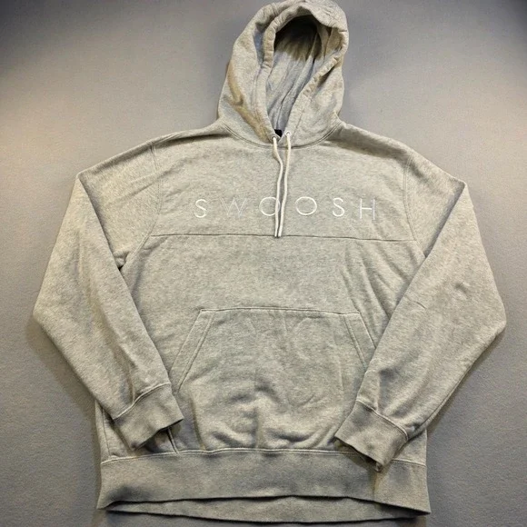 Nike Sportswear Mens Swoosh Pullover Hoodie‎ Heather Grey CJ4863-063 Medium
