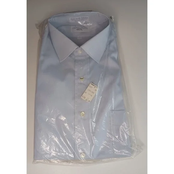 New! Vintage Eagle Button Up Shirt Blue Long Sleeved‎ SIZE 32-33