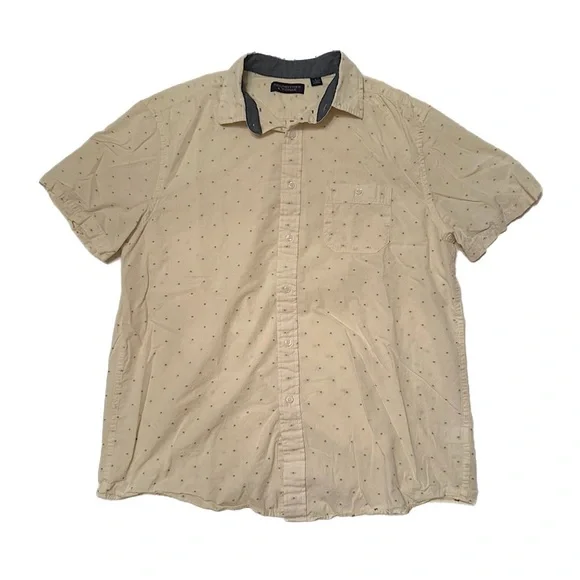 Roundtree & Yorke White-Toned Button Down Shirt Size Large Coastal Beach