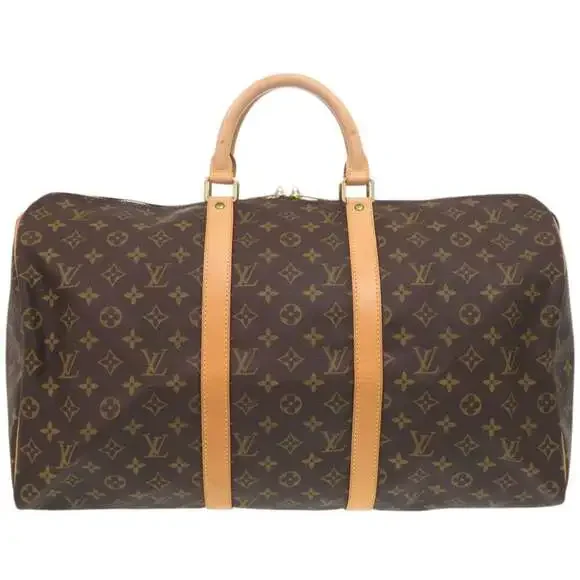 LOUIS VUITTON Brown Monogram Keepall 50 Boston Bag