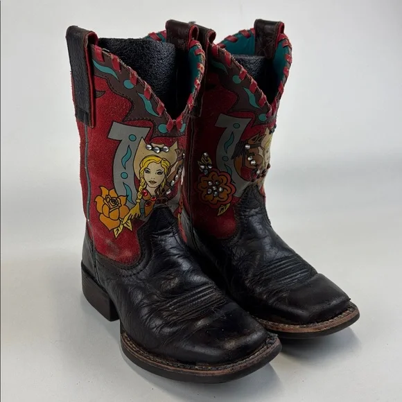 ARIAT Quincy Collection Limited Edition Bronco Billie Leather Boot Kids Size 10