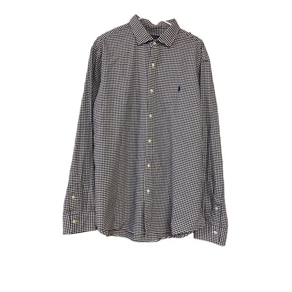 Men's Polo Ralph Lauren Button Up Shirt Slim Fit XXL Blue/ White‎