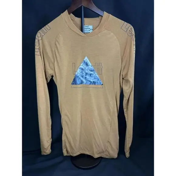 Leatt Shirt Mens Small Brown Suede Jersey MTB Gravity‎ 2.0 Long Sleeve Cycling