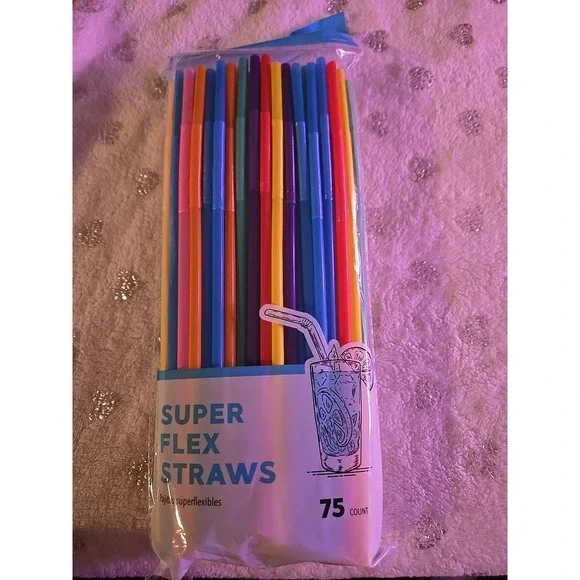 Lami 75 Super Flex Straws Plastic Assorted Colors
