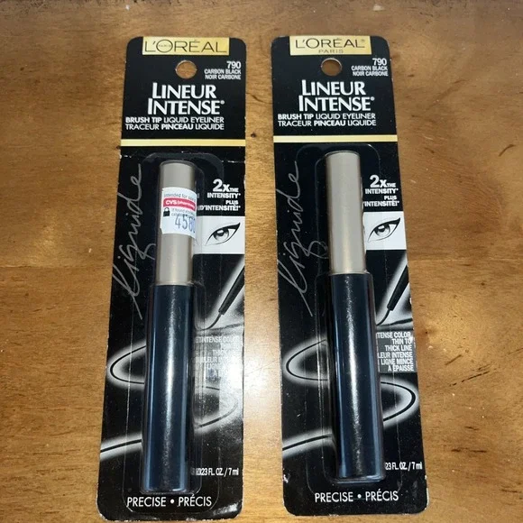2X Loreal Lineur Intense Brush Tip Liquid Eyeliner #790 Carbon‎ Black