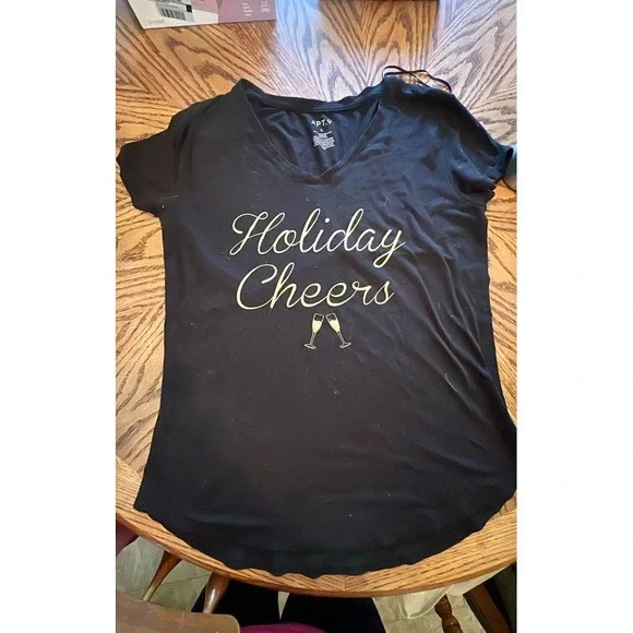 APT. 9‎ Holiday Cheers Black T-Shirt