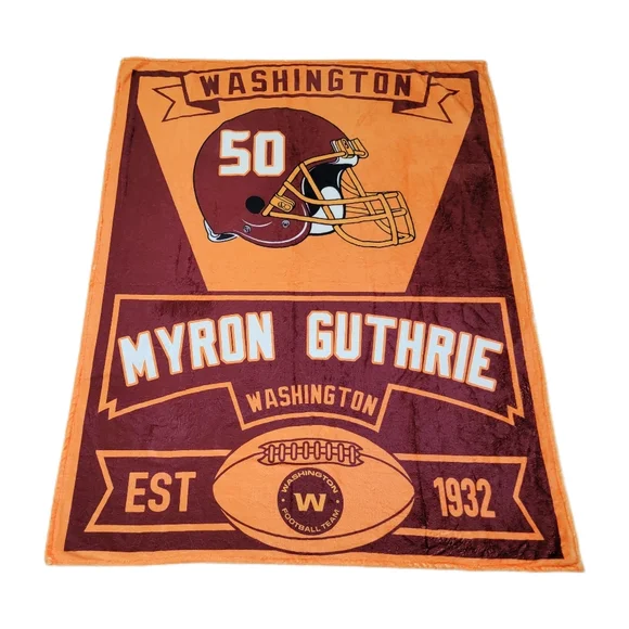 WASHINGTON State Myron Guthrie Number 50. Fleece Throw Blanket 50