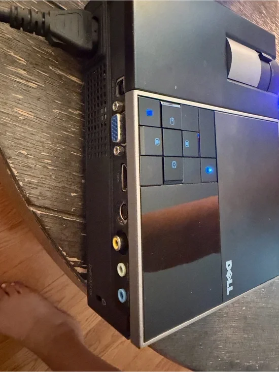Dell Black Projector working Media Buttons cords and case included