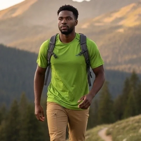 Marmot‎ Mens XXL Performance T-Shirt Lime Green Raglan Stretch Hiking Active Top