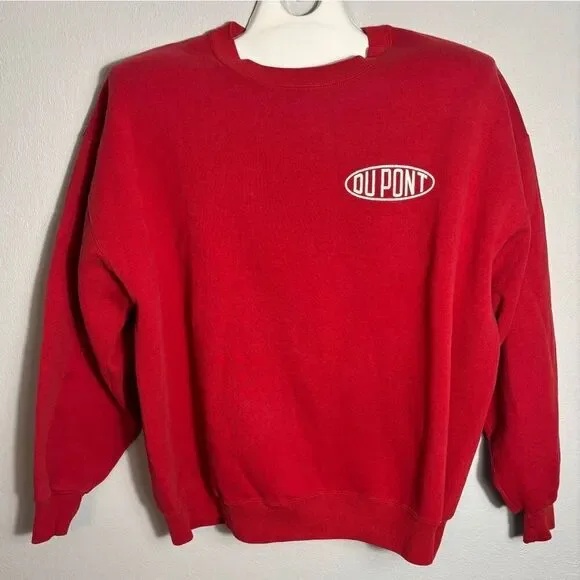 Vintage DuPont Racing Sweatshirt Red 90s Y2K Size 2XL XXL Red Flaw