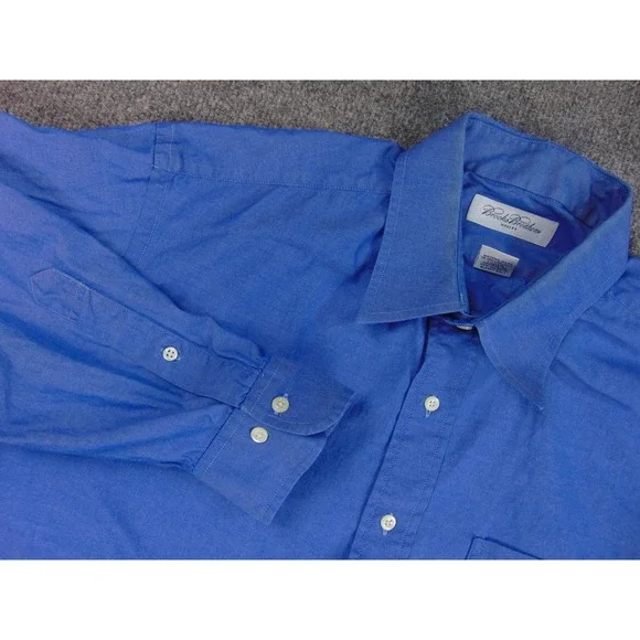 Brooks Brothers Dress Shirt Mens 17x34 Blue‎ Cotton Button Down