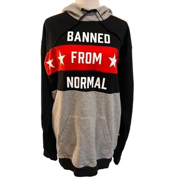 Adidas‎ Rita Ora Banned From Normal Hoodie Black Grey Red Tiger Trefoil XL
