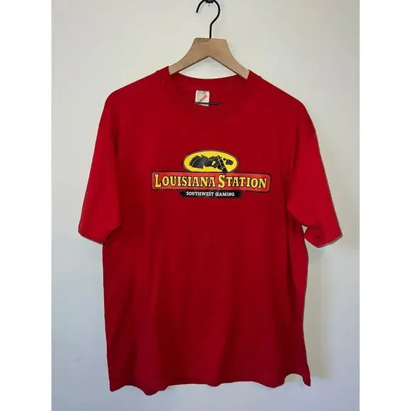 Vintage Louisiana Station Shirt Southwest Gaming Horse Racing Tee VTG 1990s XL