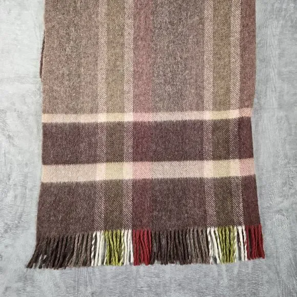 Vintage Roros-Tweed Roros-Pledd Wool Striped Multicolor Blanket Throw 50