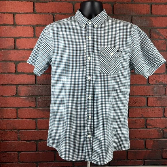 ONeill‎ Shirt Mens Medium Gingham Checked Button Down