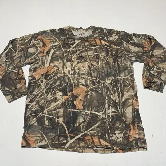 Real Tree Camouflage Camo Long Sleeve Shirt Mens L Not XXL