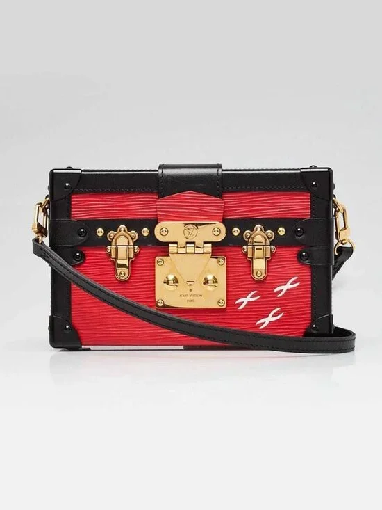 Louis Vuitton Coquelicot Epi Leather Petit Malle Bag